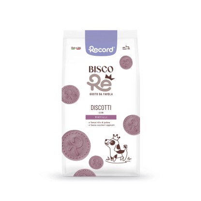 Snack per cani Record biscotti discotti gusto mirtillo 400 gr