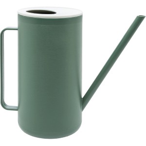 Annaffiatoio verde con beccuccio lungo e coperchio bianco.