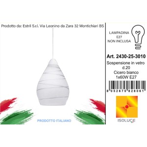 Lampada a sospensione bianca con strisce delicate, categoria Sospensioni.