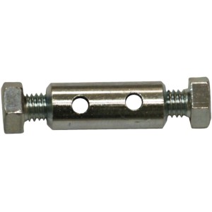 t.b.t. Morsetto, connettore metallico con viti e due fori.