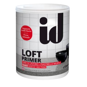 Barattolo di primer Loft per piastrelle e piani di lavoro, adatto come fondo isolante.