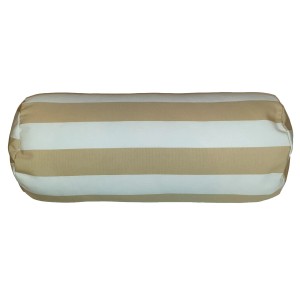 t.b.t. cuscino cilindrico da esterno, a righe beige e bianco.