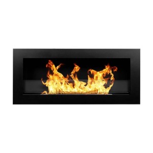 Camino a bioetanolo parete/incasso Divina Fire Livorno 2,5 kW L90xP12xH40 nero