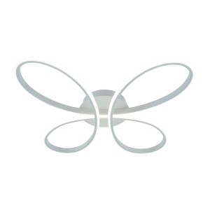 Plafoniera LED moderna a forma di farfalla, lampada da soffitto bianca.