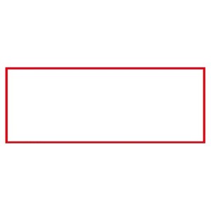 Modello di targa t.b.t. rettangolare vuota con bordo rosso.