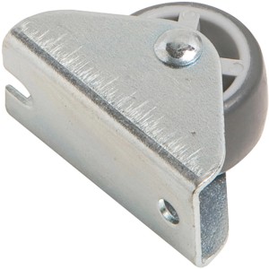 Rotella girevole per mobili con ruota morbida grigia, Ø 25mm, portata 30kg, alloggiamento in lamiera d'acciaio zincata.