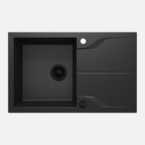 Lavello 1 vasca gocciolatoio  Sagua la Grande 490x194 mm nero grafite met
