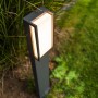 Moderna lampada da vialetto a LED Lutec Qubo in antracite per giardino e vialetto.