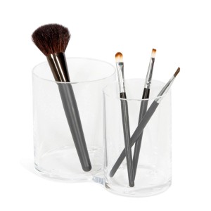 Organizer trucchi trasparente duo cup 15,1x8,3x10,4 cm