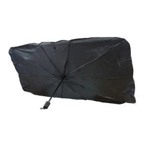 Parasole auto nero a forma di ombrello per interni.