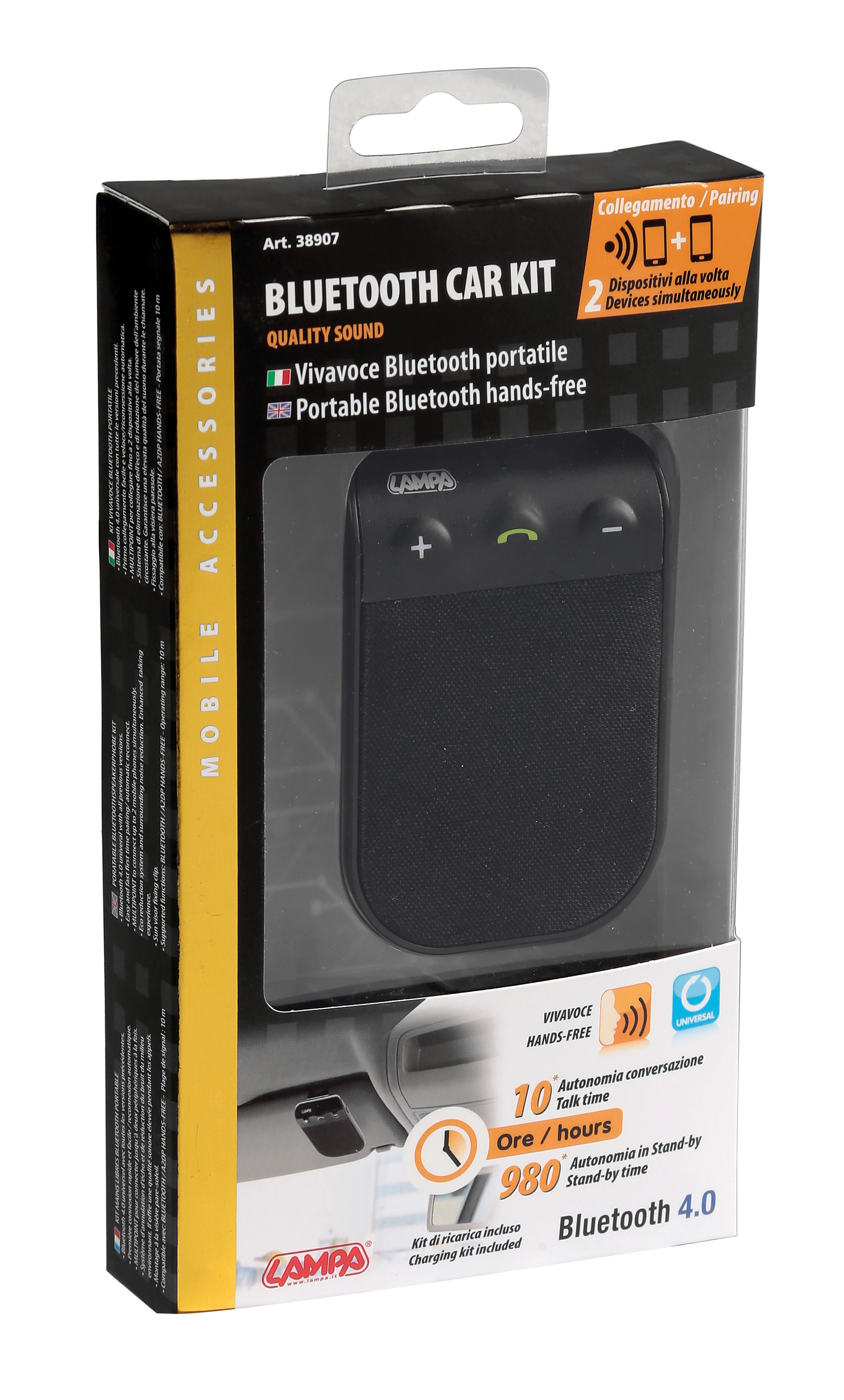 Bluetooth Auto Vivavoce Telefono, Portatile Ricaricabile