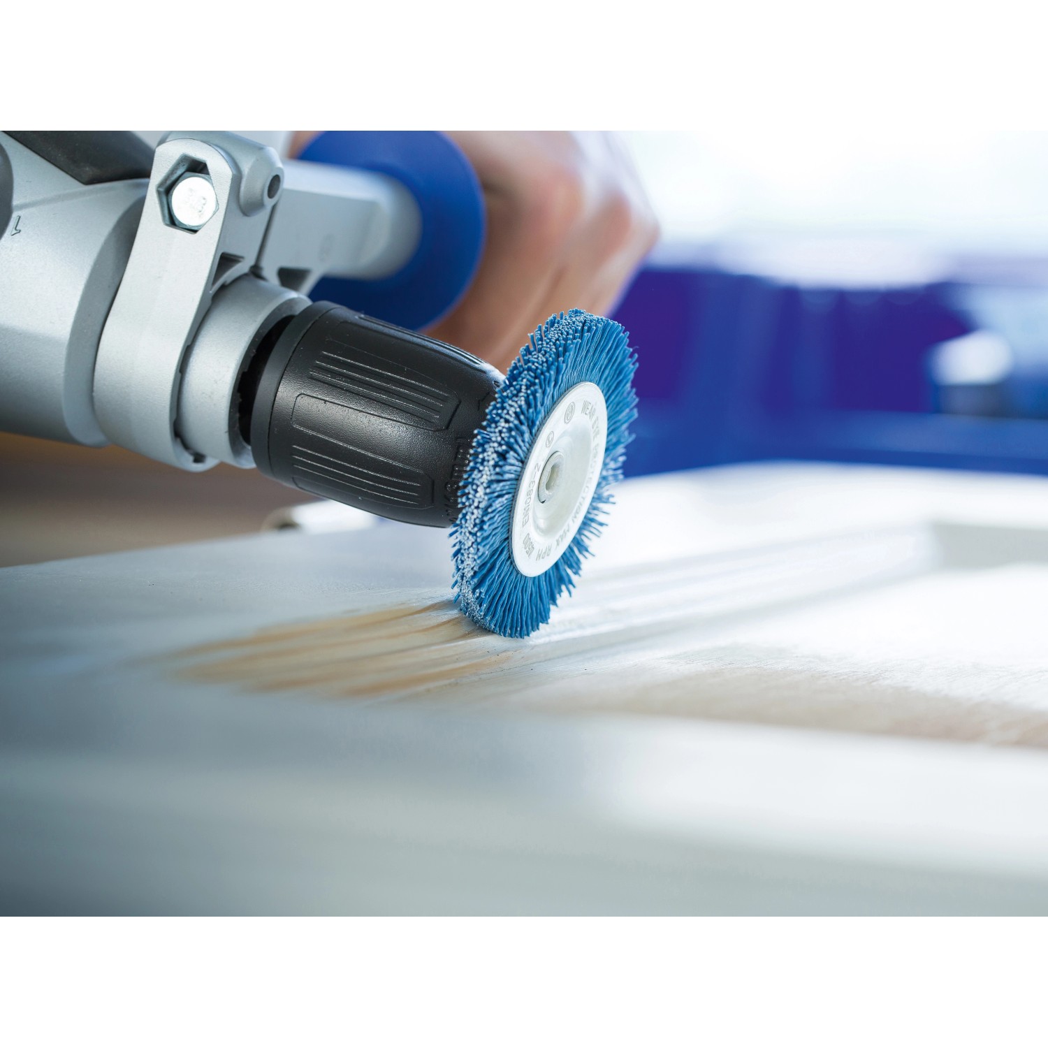 Spazzola A Disco Wolfcraft Con Filo Di Nylon - Aggressiva Per Pulizia, Ruggine E Lucidatura, Per Trapani - Foto 2