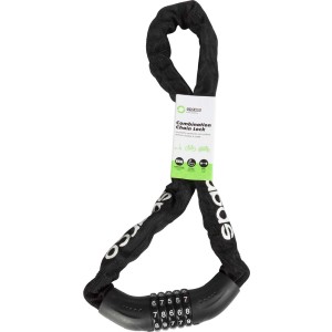 Lucchetto per bici t.b.t. nero con combinazione e catena.