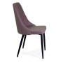 Sedia imbottita t.b.t. color tortora con gambe nere.