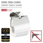 Wenko Porta carta igienica Orea Shine con coperchio, acciaio inox lucido, montaggio Turbo-Loc.