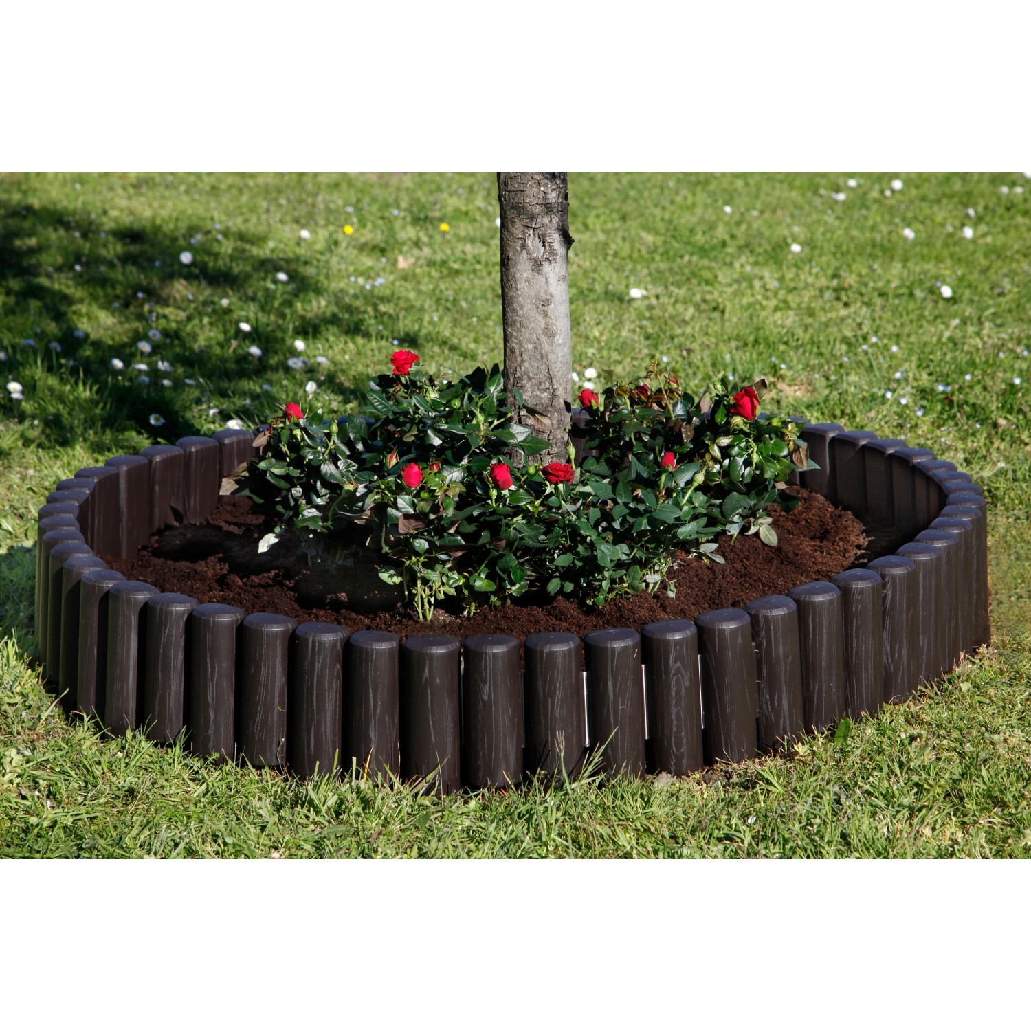 Bordura Da Giardino Dritta Nera - 5,8 Cm X 5 Metri Con 25 Picchetti Di Ancoraggio 83671483