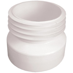 Prolunga sifone in plastica bianca.