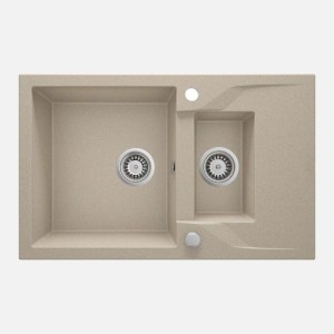 Lavello 1.5 vasche gocciolatoio Idrostile Florida 490x194 mm sabbia