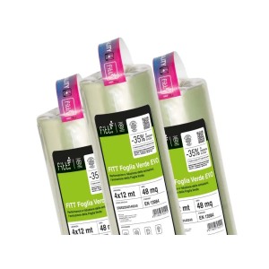 Rotoli di reti protettive t.b.t., confezionati con etichetta.