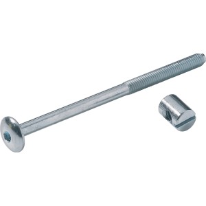 Bullone di collegamento Hettich M6 x 100 mm con cavallotto (4 pz.) per accessori mobili.