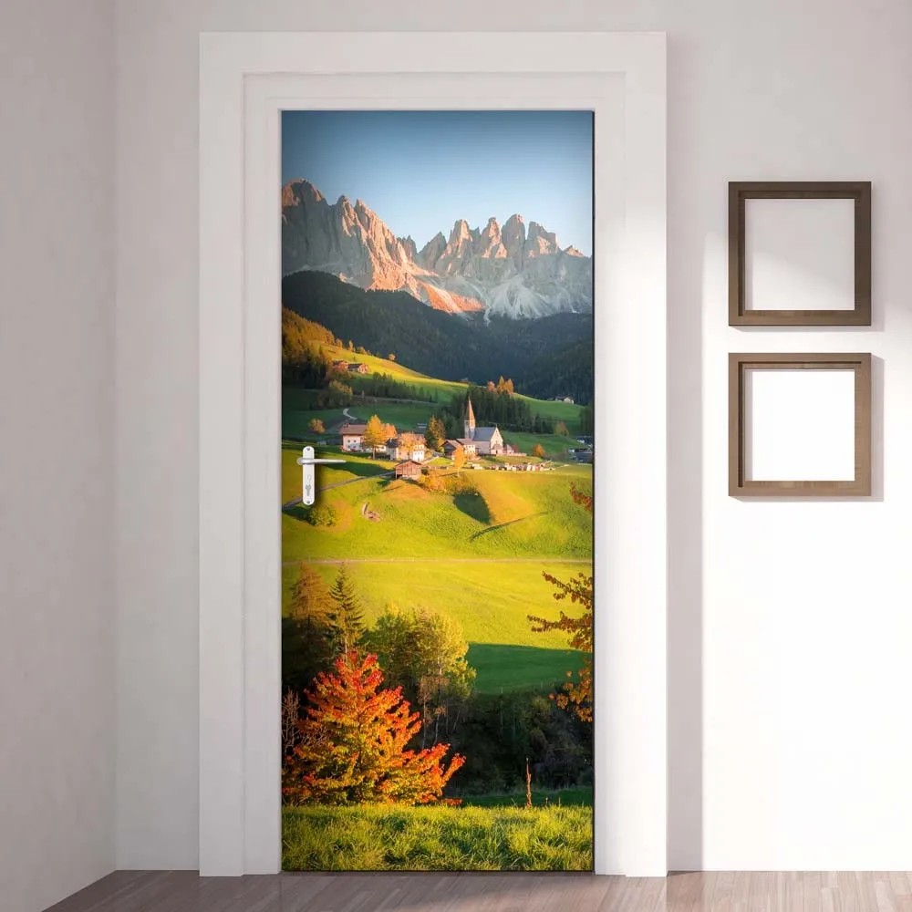 LuSeven adesivi porta interna porta rossa 95x215cm(37.4