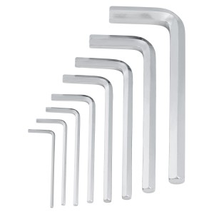 Set di 8 chiavi a brugola LUX Comfort, cromate.
