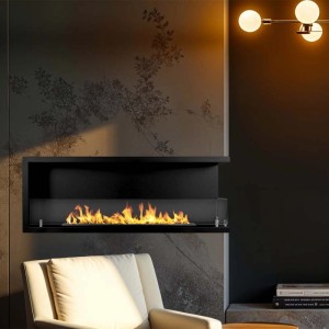 Camino a bioetanolo incasso angolo Divina Fire Sutri 120 DX 3 kW 120x45 cm