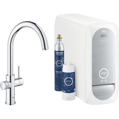 Rubinetto cucina monocomando canna alta per Grohe Blue Home Start cromo