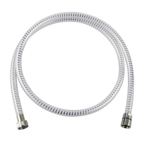 Tubo flessibile trasparente t.b.t. con connettori argentati.