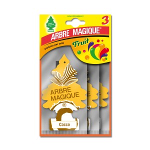 Confezione da 3 Arbre Magique Fruit, profumatore auto con profumo di cocco