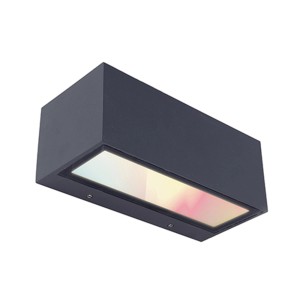 Moderna lampada da parete per esterni Lutec Gemini LED antracite con due sorgenti luminose.