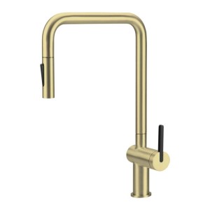 Rubinetto da cucina bocca estraibile Idrostile oro spazzolato