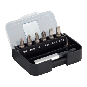 LUX Bitbox, set assortito da 7 pezzi, con inserti per taglio, PH, PZ e portainserti.