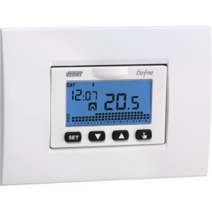 Cronotermostato digitale t.b.t. bianco con display blu.