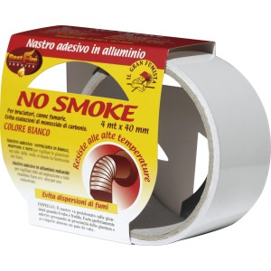 Nastro adesivo t.b.t. per fumisteria, bianco, 4m x 40mm.