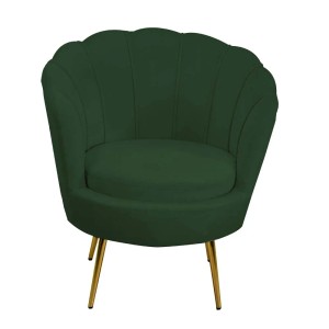 Poltrona in velluto Tulipan 73x72xh45/75 cm verde