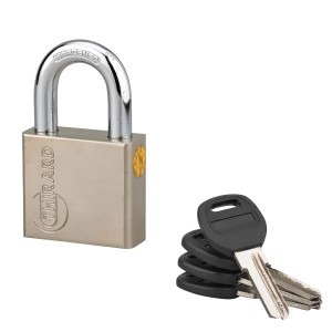 Lucchetto t.b.t. con chiavi, ideale per proteggere oggetti di valore.