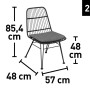 Sedia set balcone Takone, set da 2, nera, con cuscino e dimensioni.
