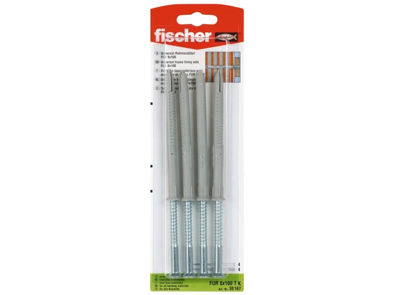 Tassello Fischer FTP K 10 Per Calcestruzzo Cellulare - 10 Pezzi, Nylon, Per Viti Da Legno E Metriche