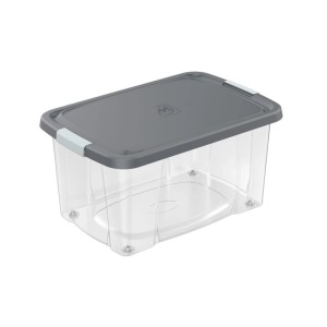 Contenitore in plastica con ruote e coperchio 45 l 59x39x30 cm