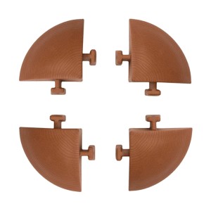 t.b.t. Piastrelle per patio a quarto di cerchio, marroni, per aree esterne individuali.