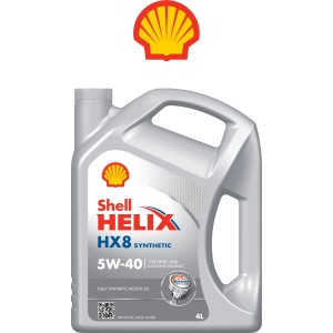 Olio motore Shell Helix HX8 5W-40, tanica da 4 litri per motori diesel e benzina.