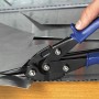 Cesoie per lamiera LUX Classic 240 mm tagliano la lamiera. Pinze con manico blu.
