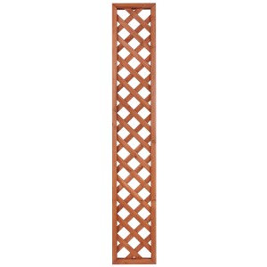 Grigliato in legno marrone per piante in giardino o in terrazza.