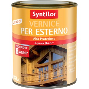 Barattolo di Syntilor Vernice per Esterno, vernice protettiva per esterni, alta protezione, 0.75 litri.