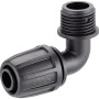 Raccordo a gomito nero t.b.t. per sistemi di irrigazione Microirrigazione.