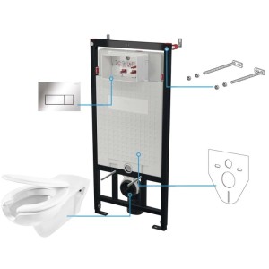 Set WC murale Vital 6 in 1 bianco - cromo