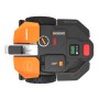 Worx Landroid Vision S250 robot tagliaerba, vista dall'alto. Robot tagliaerba con dettagli arancioni e display.