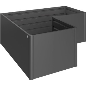 Biohort Letto rialzato da giardino in metallo L, grigio scuro metallizzato, 201x201x77 cm. Ideale per il giardinaggio senza affaticare la schiena.