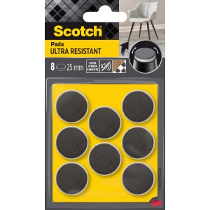 Scotch Feltrini Ultra Resistenti, 8 pezzi, Ø 25mm, per mobili.